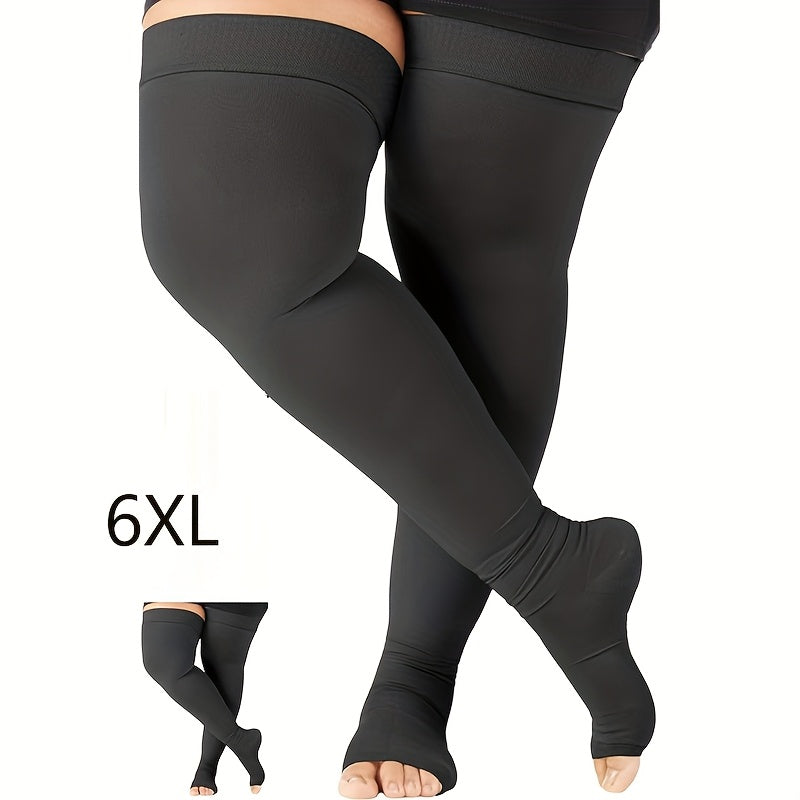 Unisex Graduated Thigh High Compression Stockings 20-30mmHg Nylon Spandex Over-the-Knee