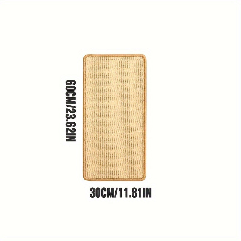 Tapete de rascar para gatos de tela natural, antideslizante, resistente al desgaste, para montar en la pared