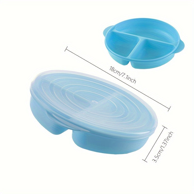 Bolalar uchun bo'lingan plitalar BPAsiz, mikroto'lqinli pechga mos, idish-tovoq mashinasiga mos, 3 bo'lak, yorqin ranglar