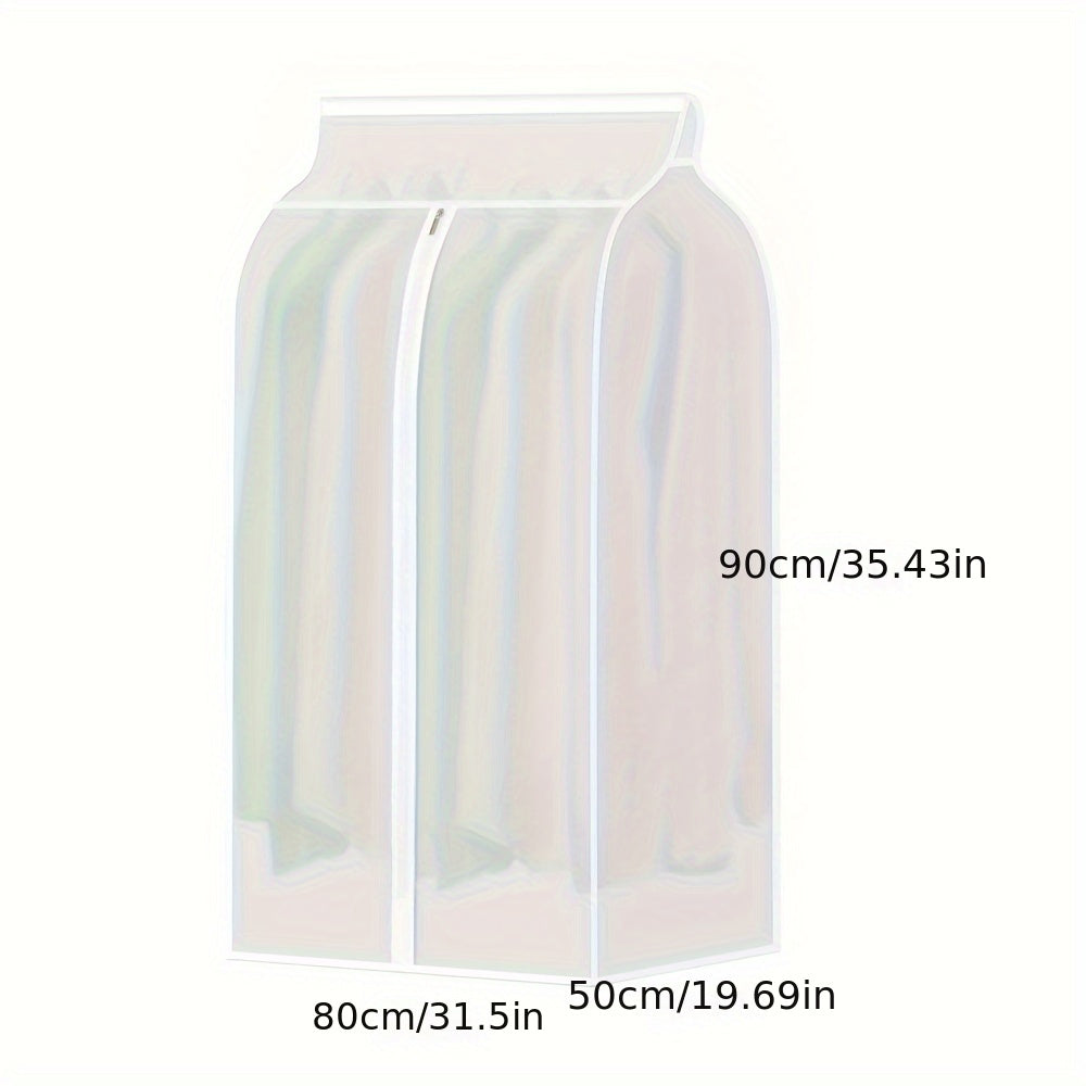 Large Capacity Translucent Garment Bag with Zipper for Suits Dresses and Jackets