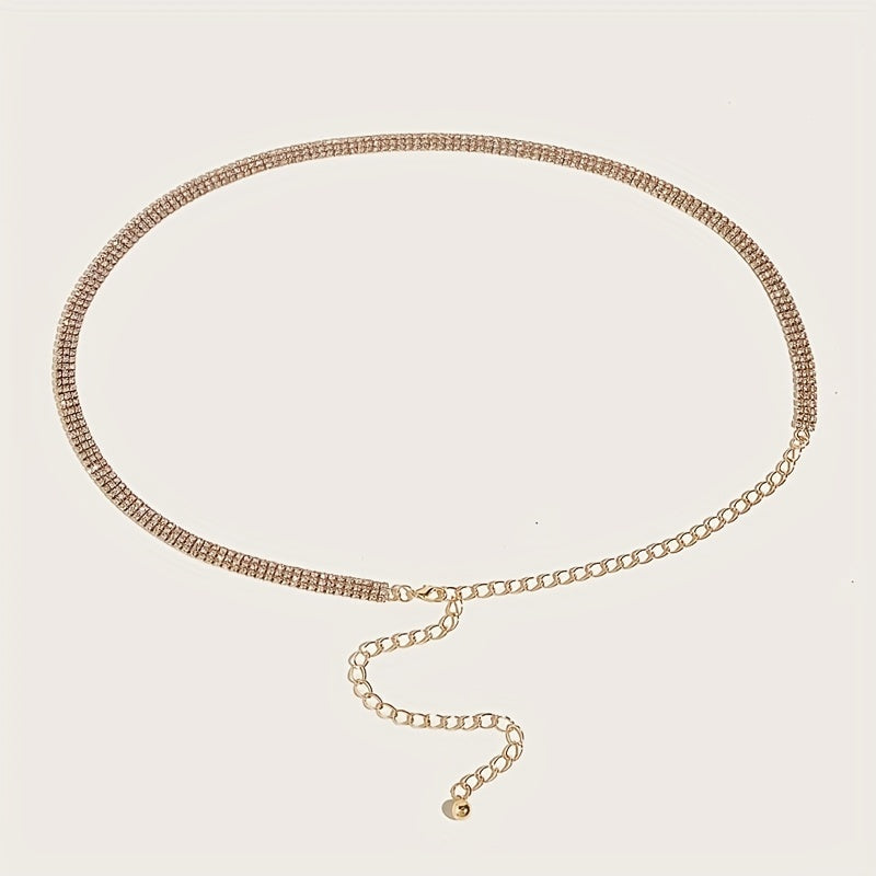 Женская цепочка на талию с rhinestone, летняя модная бижутерия, стильное украшение-цепочка