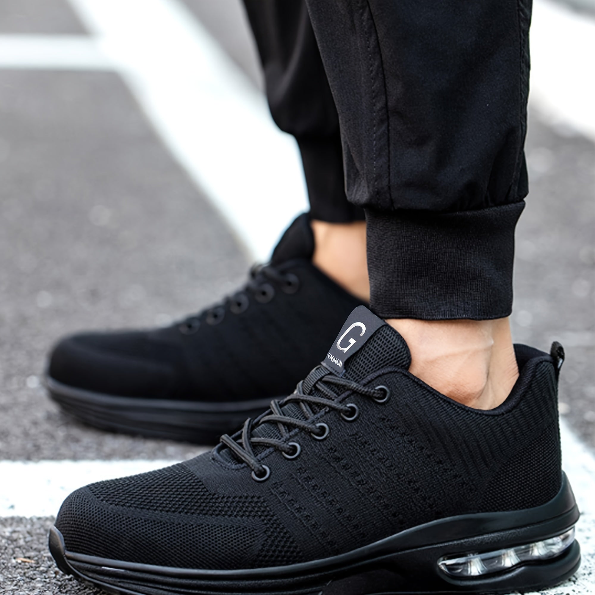 Women's Safety Shoes Breathable Mesh Steel Toe Puncture-Resistant Work Sneakers