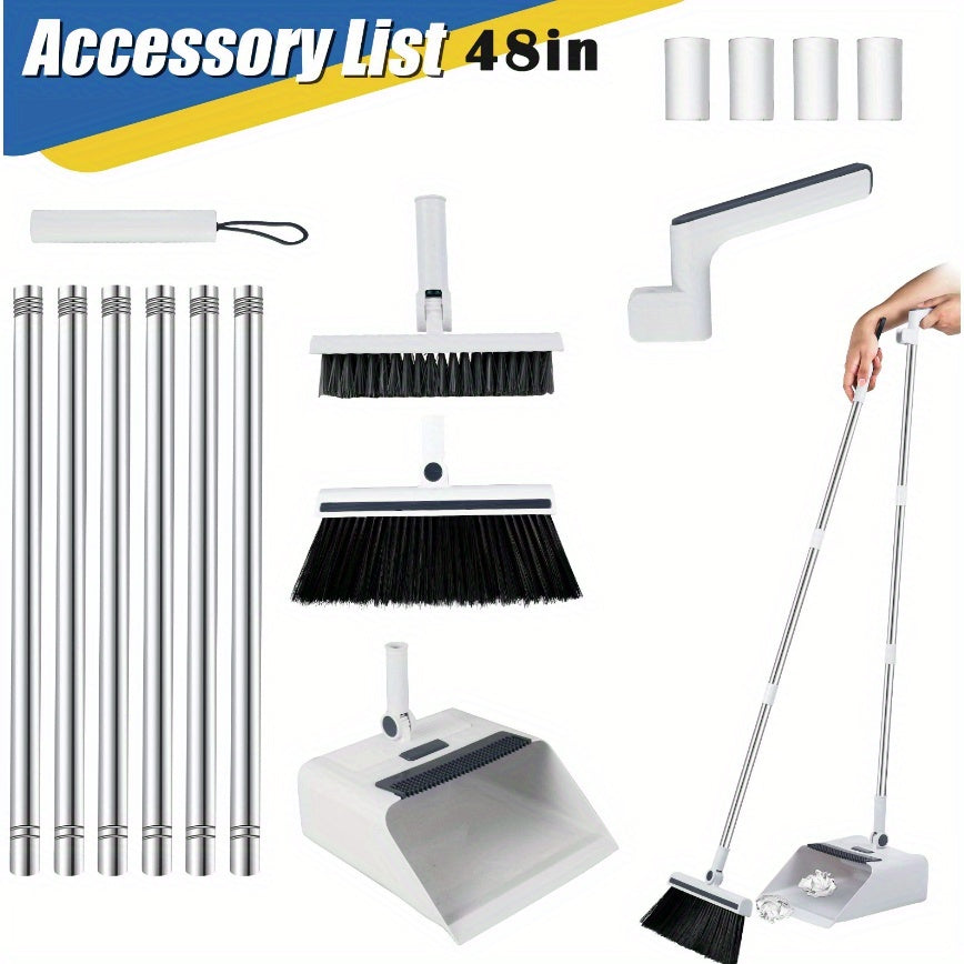 Uy, ofis, yotoqxona uchun uzoq tutqichli tozalash to'plami, changyutgich va cho'tka bilan to'liq polni tozalash to'plami