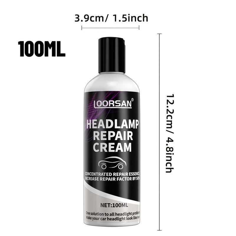 Car Headlight Restoration Kit Oxidized Yellowed Clear Lens 100ml 50ml