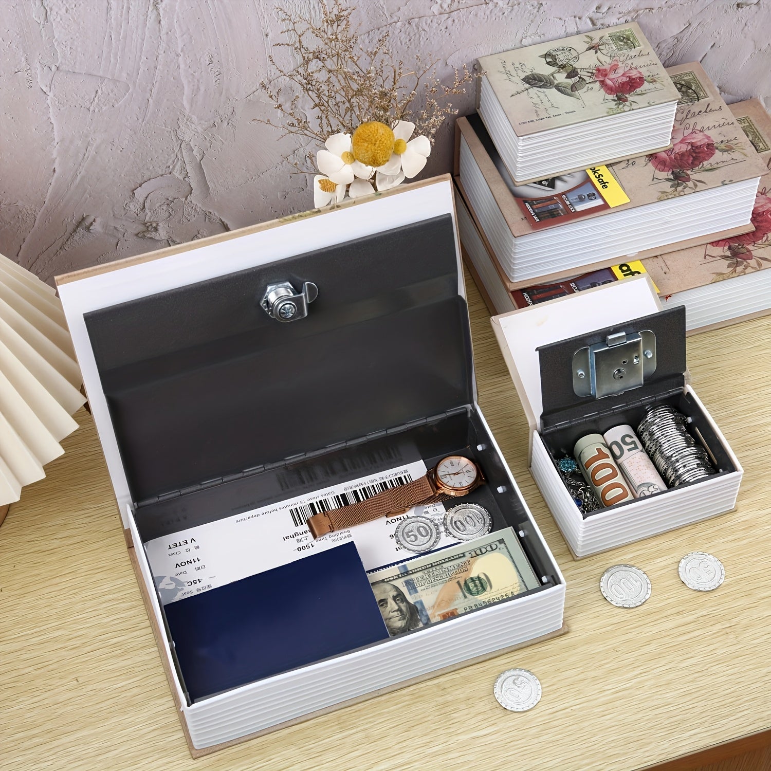 Book Money Box with Key Lock Disguised as Dictionary for Secret Storage and Savings