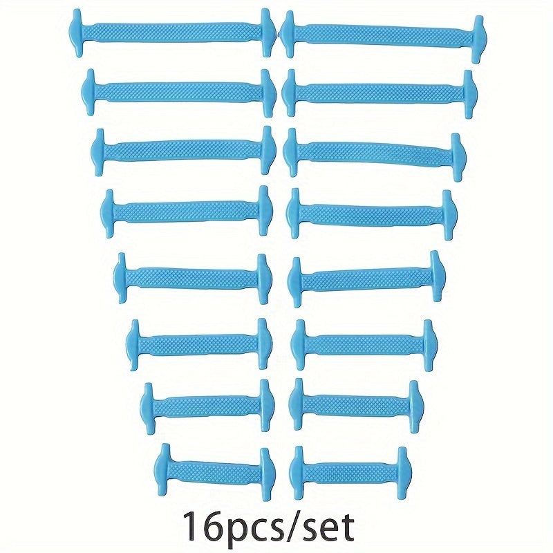 16 Pcs No-Tie Elastic Shoelaces for Sneakers and Athletic Footwear
