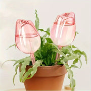 Pink Tulip Plastic Plant Watering Balls Set of 2 or 4 for Indoor Outdoor Use