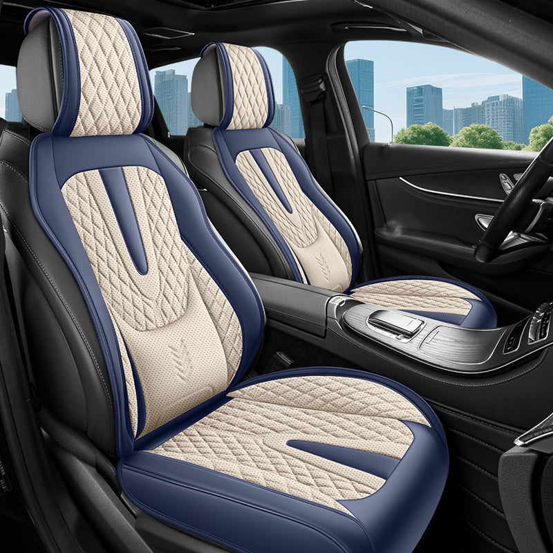 All-Season Faux Leather Car Seat Cover Breathable Dirt-Resistant for 5-Seater