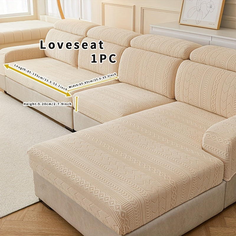 Qorong‘u kulrang chiziqli divan qopqog‘i, barcha mavsumlar uchun elastik uy himoyasi