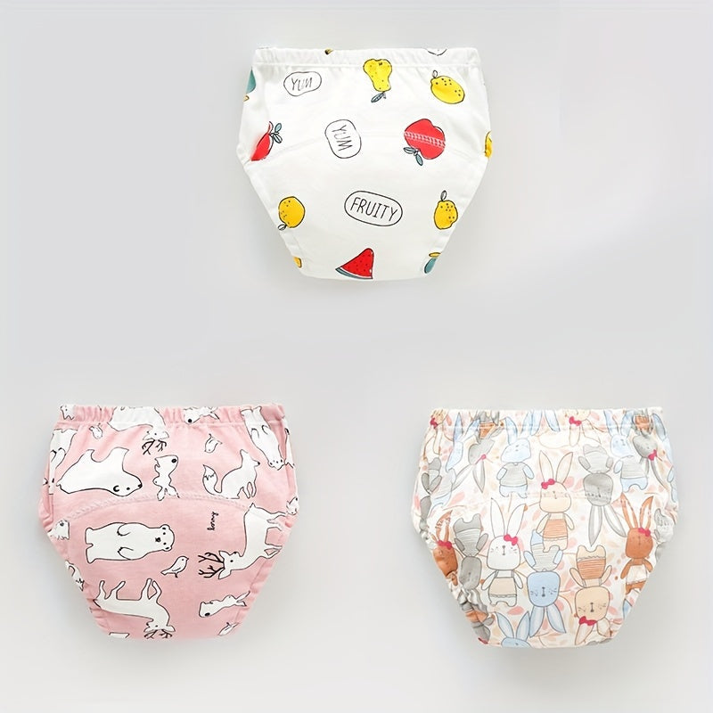 Bolalar uchun kiyimlar, hojatxona o'rgatish uchun 3 ta nafas oladigan paxta gazli yuviladigan kichkina bolalar uchun pamperslar kiyimlari to'plami