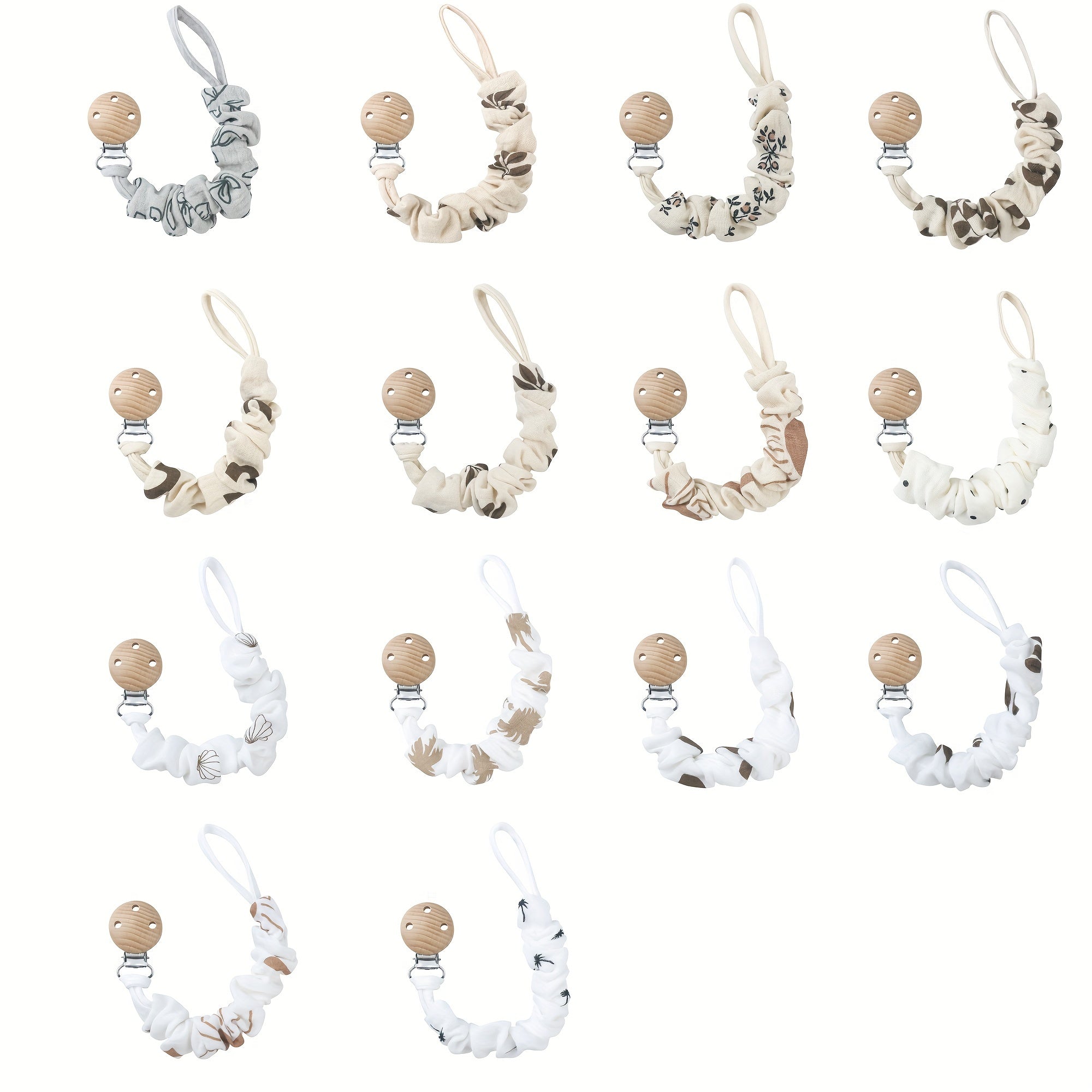 Soft Muslin Ruffle Pacifier Clip for Baby Girls and Boys Christmas Halloween Thanksgiving Easter Gift