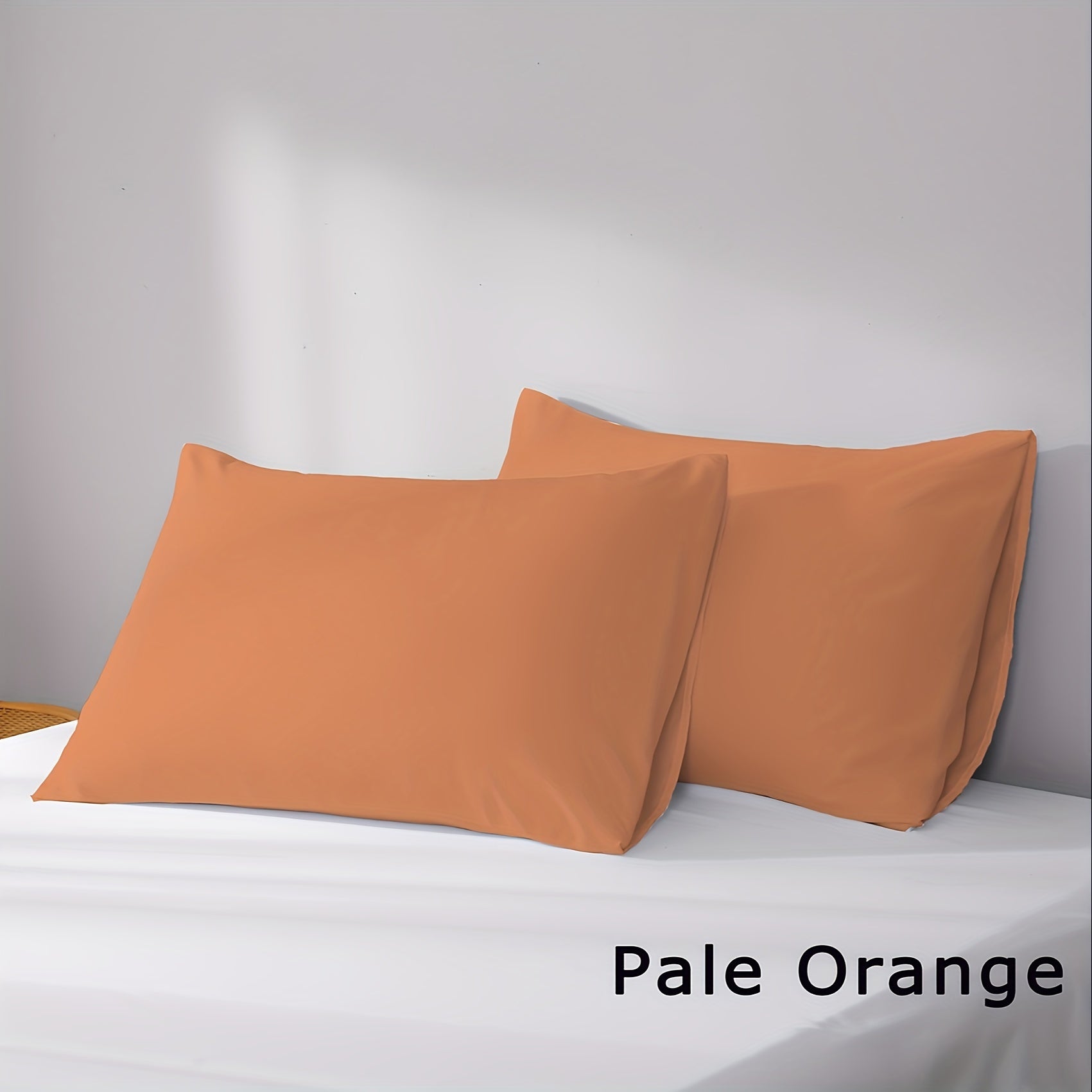 Set of 2 Microfiber Pillowcases 1800 Thread Count Wrinkle Resistant