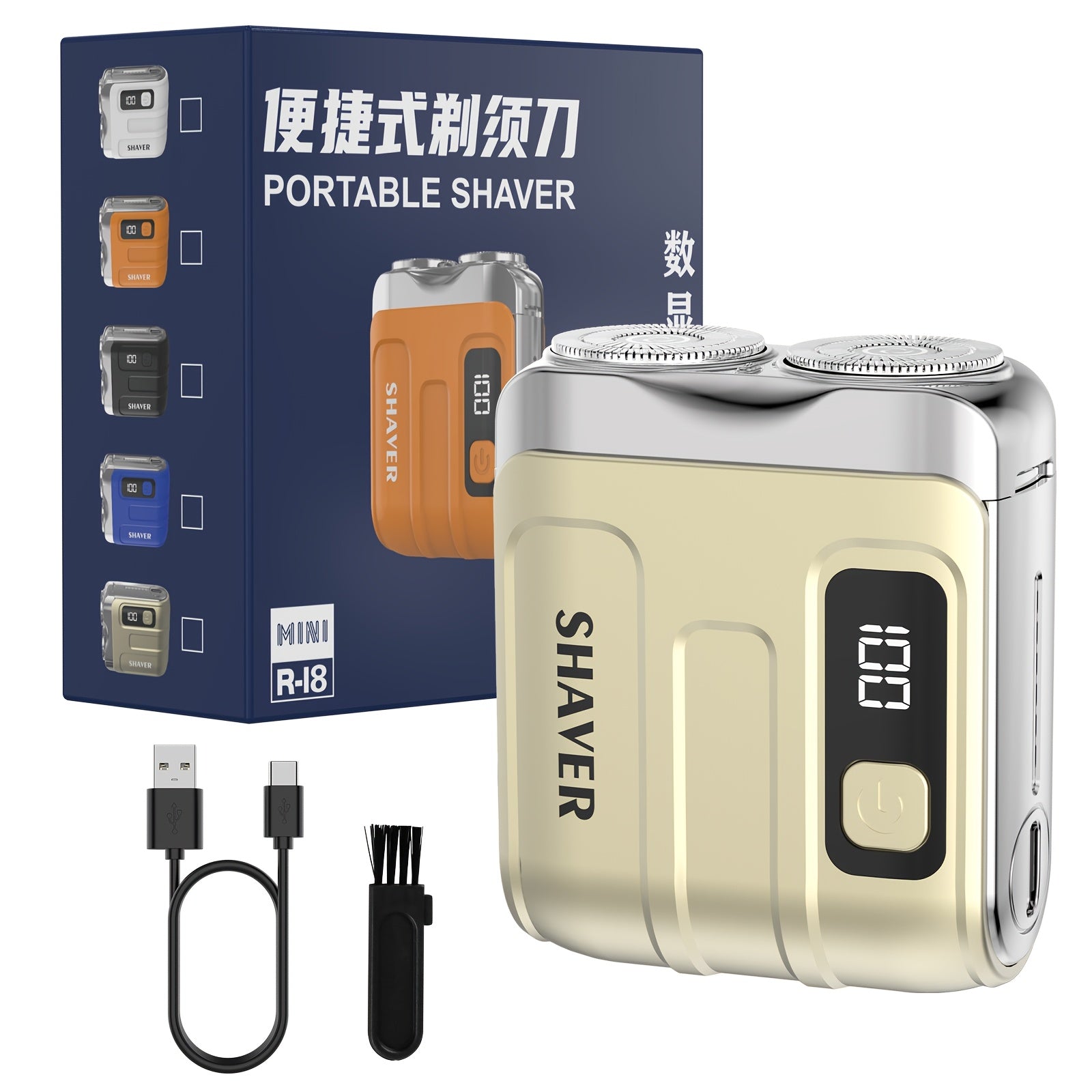 Men Electric Shaver Portable USB Rechargeable Dual Blade Trimmer Lightweight