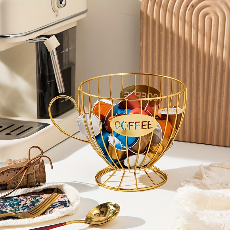 Zamonaviy Temir Qahva Pod Egasi Savati, Nordik Uslubidagi Kapsula Turg'ichi, Uy yoki Qahvaxonada, Bar - Qora uchun Snack va Shirinliklar uchun Ko'p Maqsadli Luks Tashkiliy