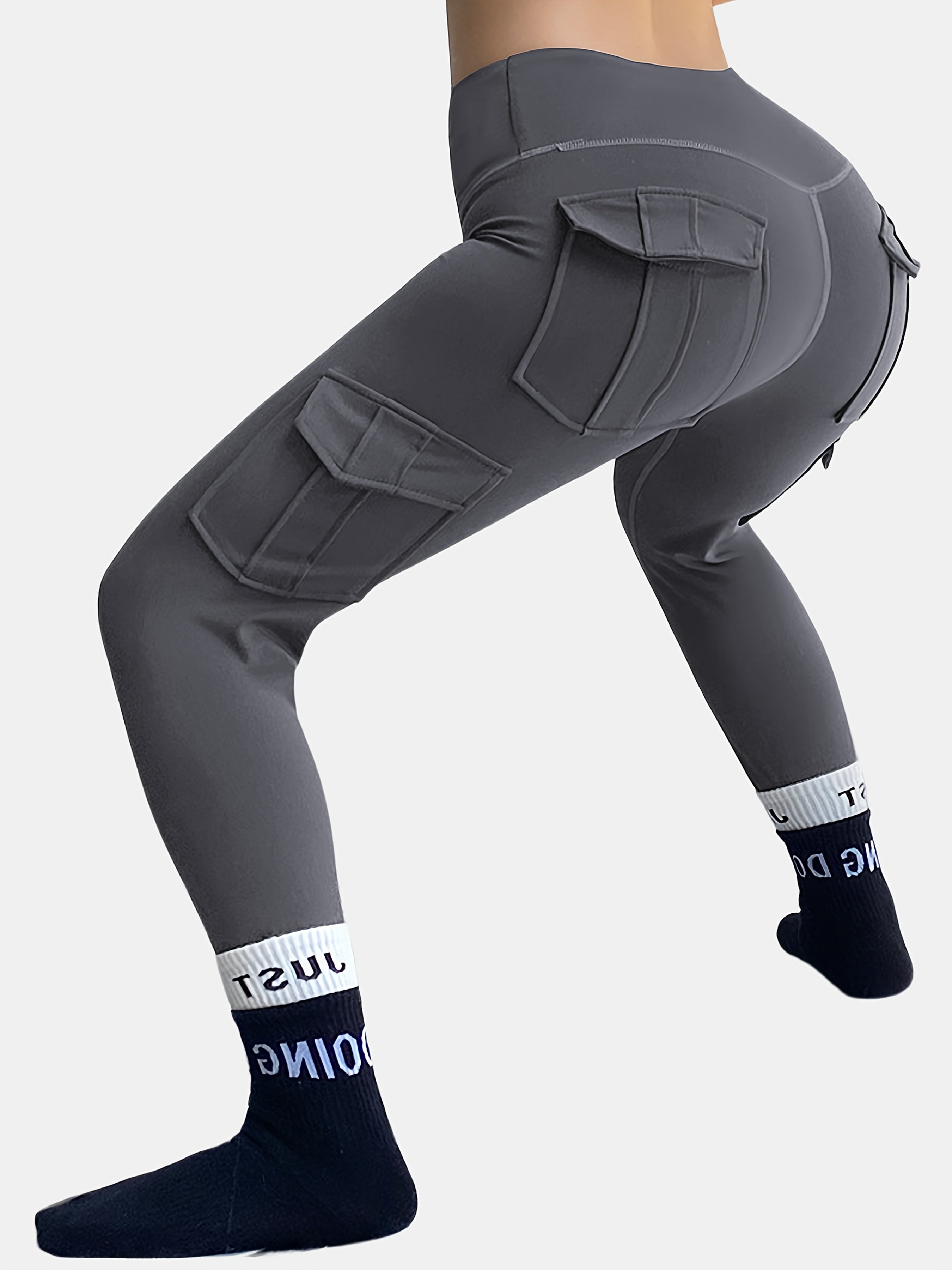 Plus Size Women's High Waist Yoga Pants 2 Pack with Pockets Breathable Comfortable