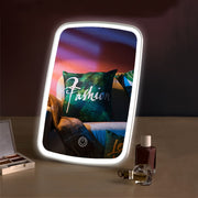 White LED Makeup Mirror with Adjustable Lighting Touch Control Portable Design