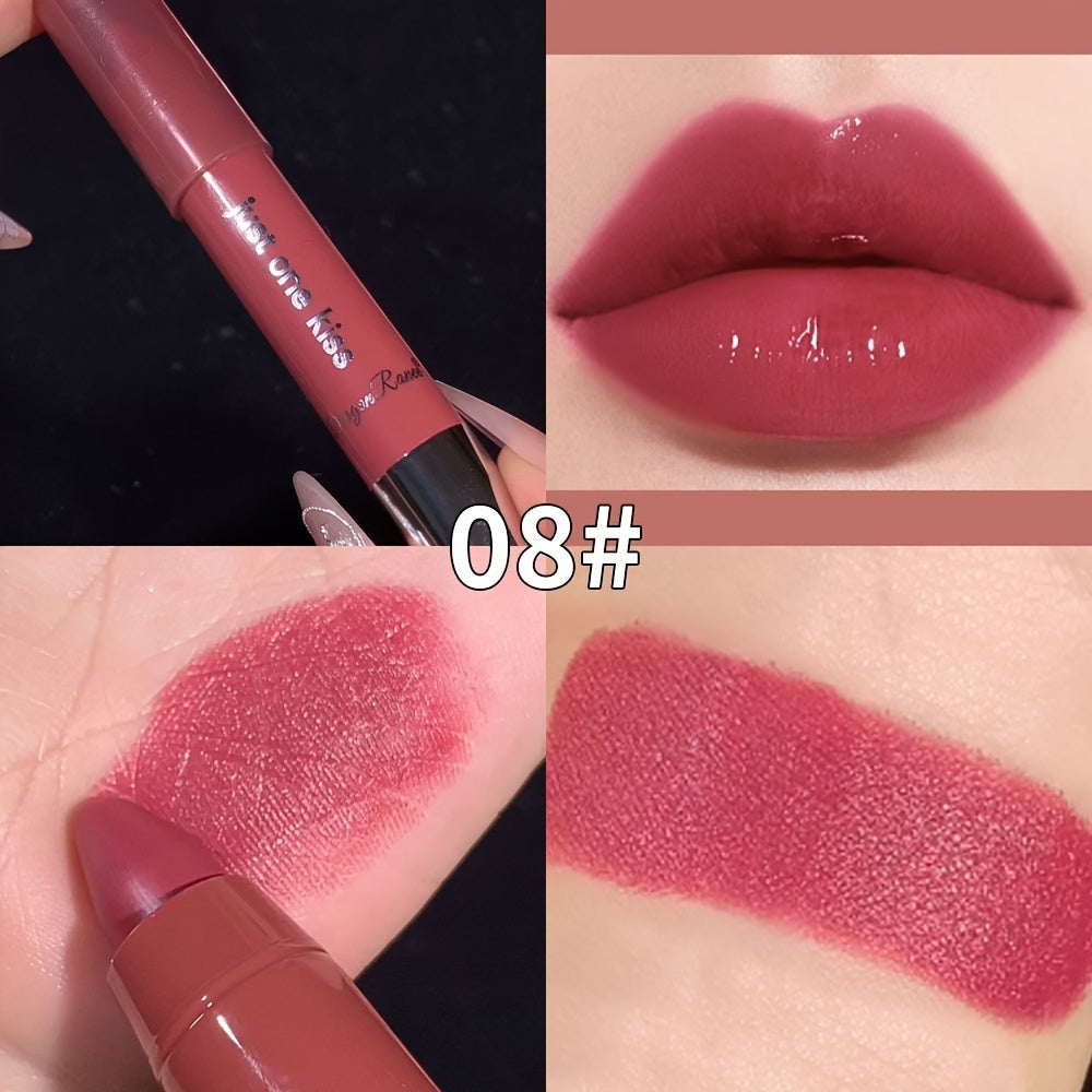 Women's Moisturizing Lipstick With Nude Pink Red Brown Colors and Lip Gloss