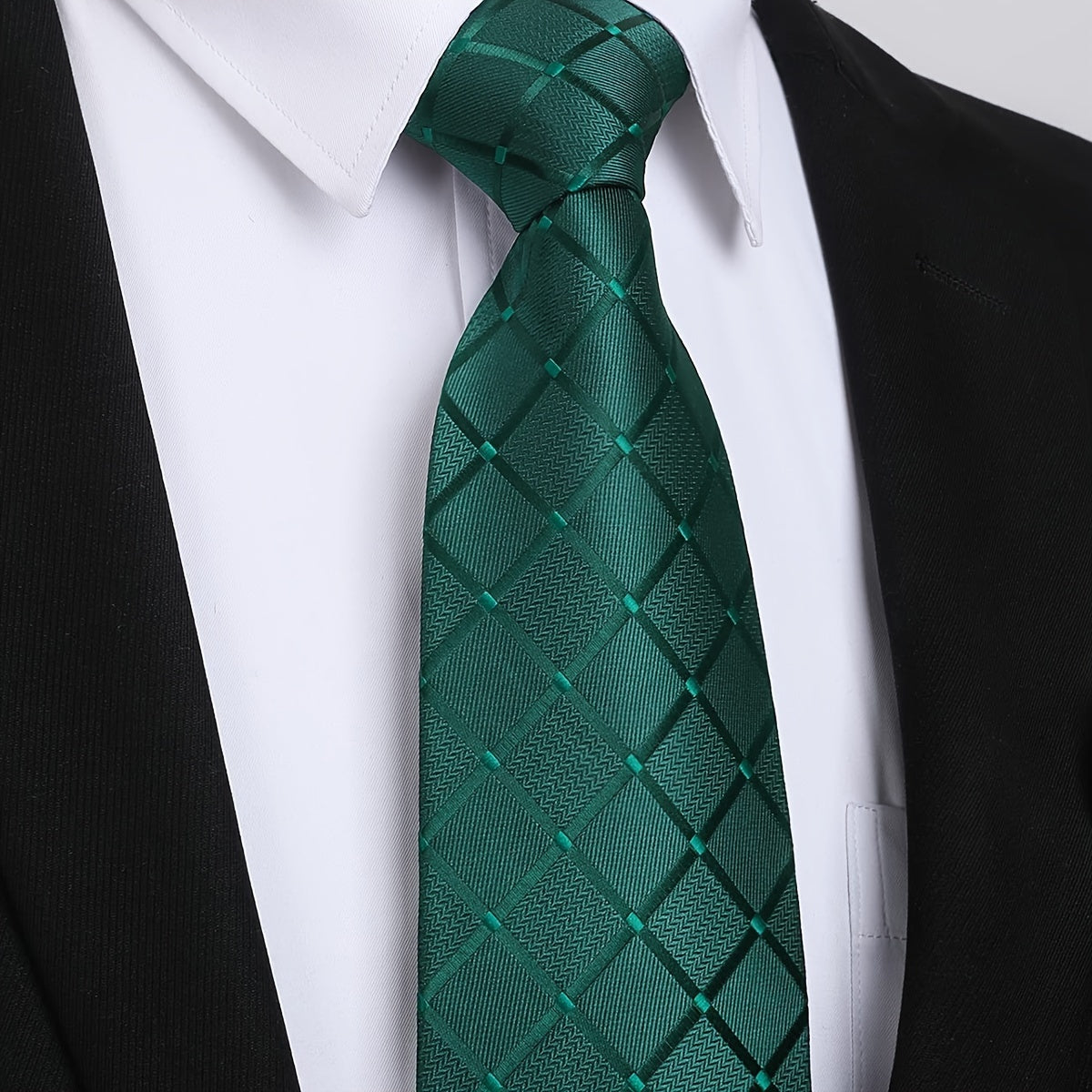 Erkaklar uchun Plaid galstuk 8cm keng, polyester, to'ylar, ziyofatlar, biznes uchun