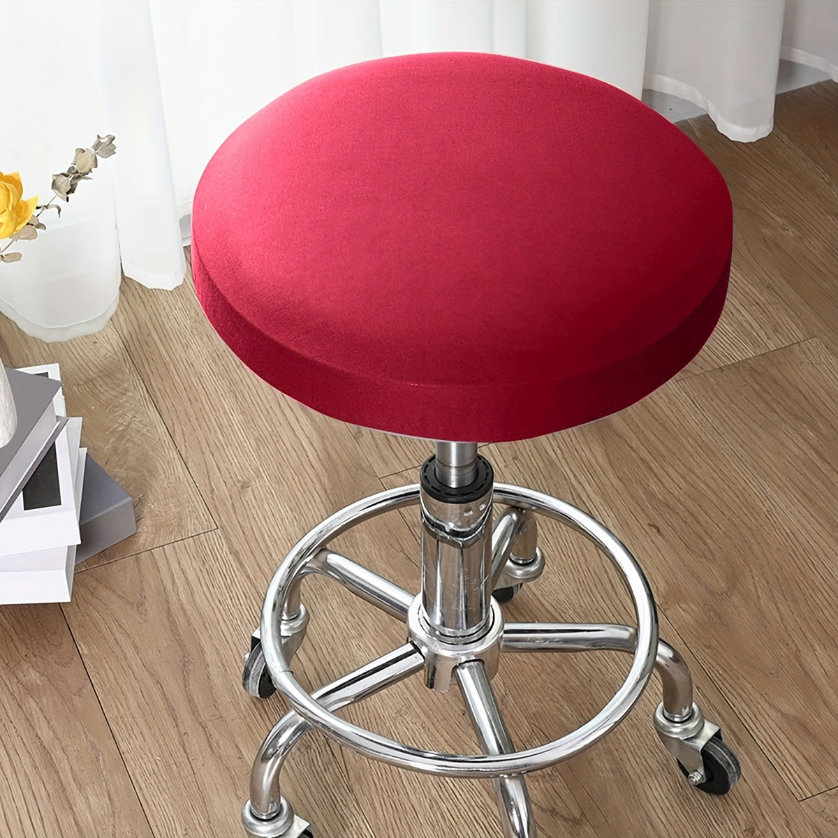 Waterproof Round Stool Cover Made of Milk Fiber Fabric with Elastic