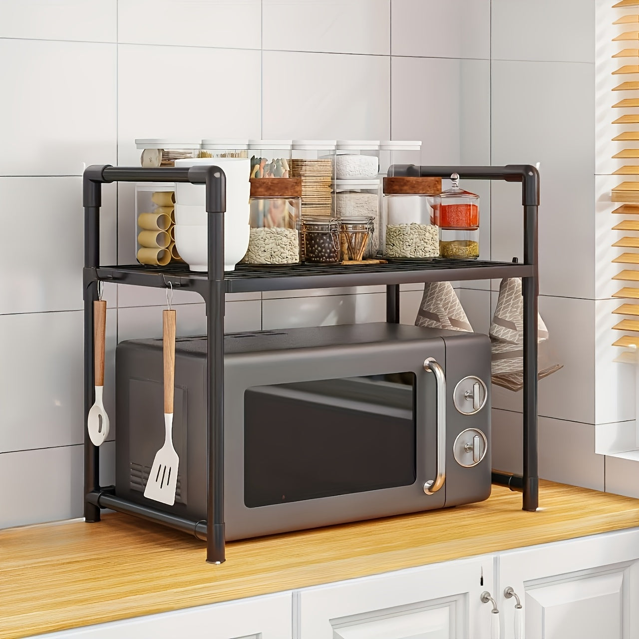 Двухэтажная полка для духовки для хранения на кухне, подходящая для столовой и кухни