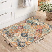 Alfombra de cocina bohemia marroquí antideslizante, absorbente, rectangular, de poliéster, fácil de limpiar