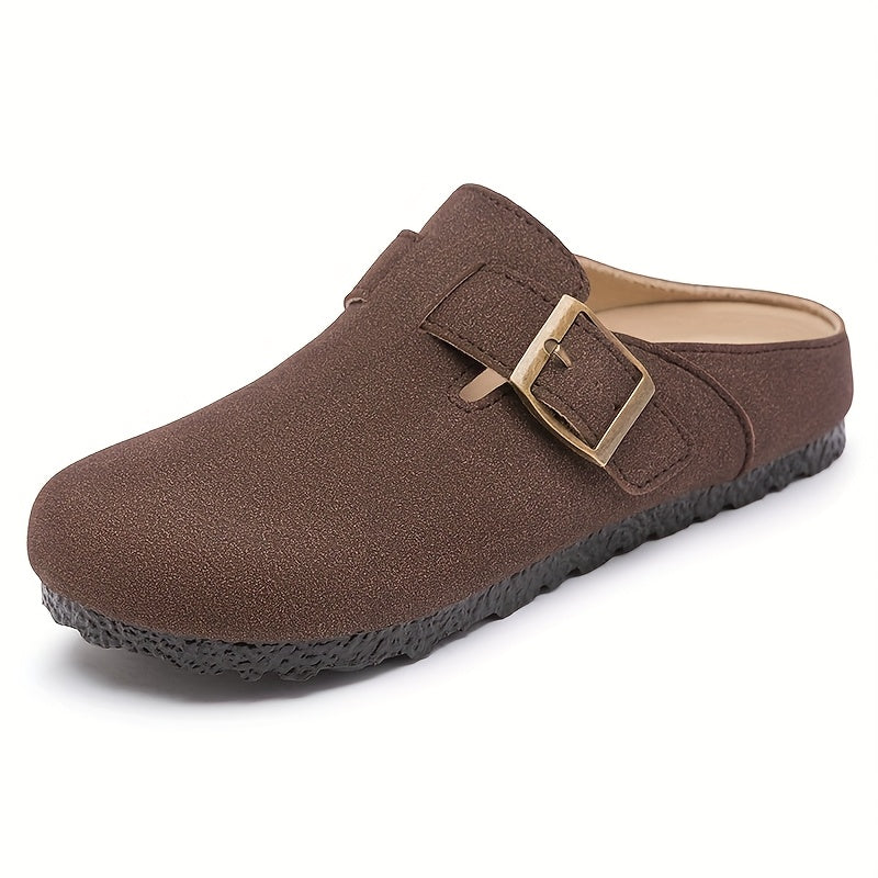 Women's Spring Retro Slip-On Flat Shoes Casual Lazy Shoes with Adjustable Buckle