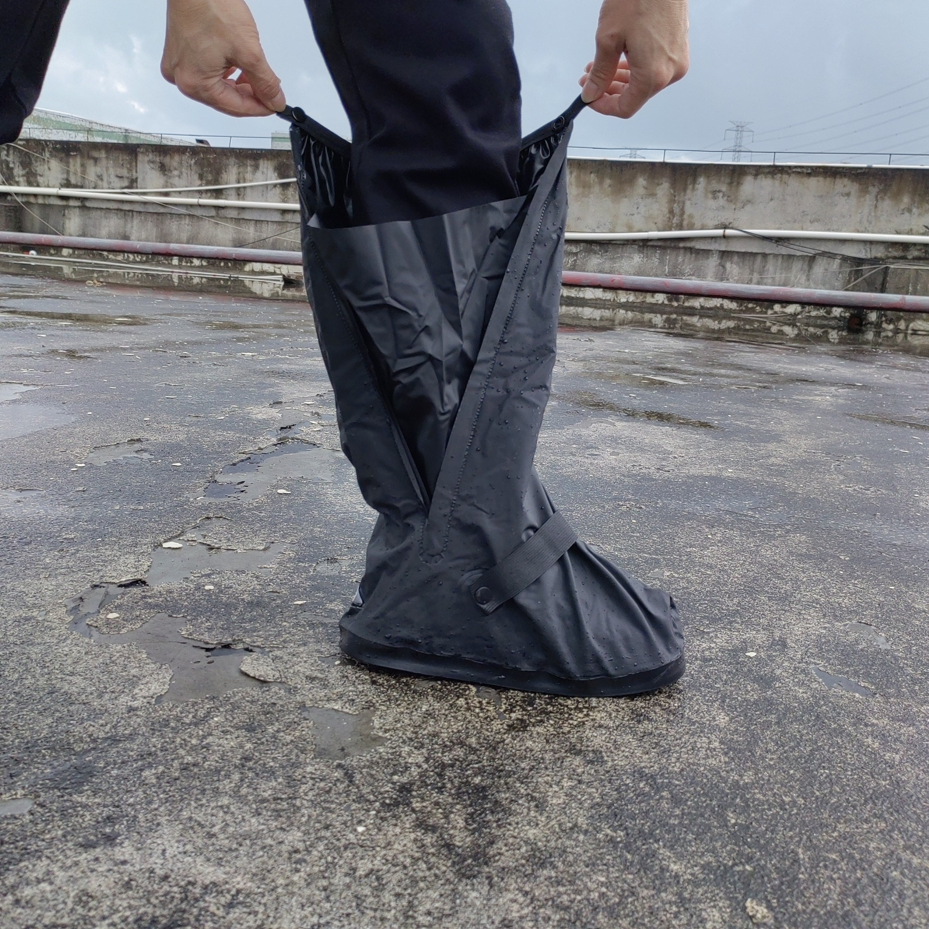 Unisex Waterproof Shoe Covers Lightweight PVC Casual Solid Color Pair