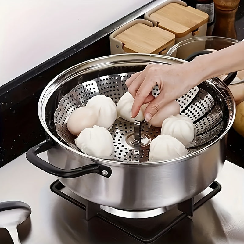 Stainless Steel Vegetable Steamer Basket Adjustable Foldable for Healthy Cooking