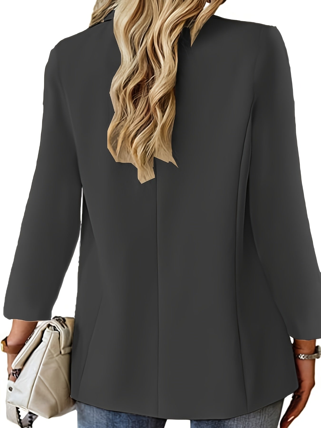 Women's Red Slim Fit Blazer with Single-Breasted Closure Long Sleeves and Pockets