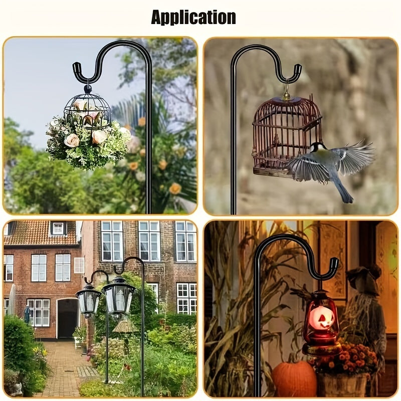 Heavy Duty Garden Shepherd Hooks for Bird Feeders Plant Baskets Solar Lanterns