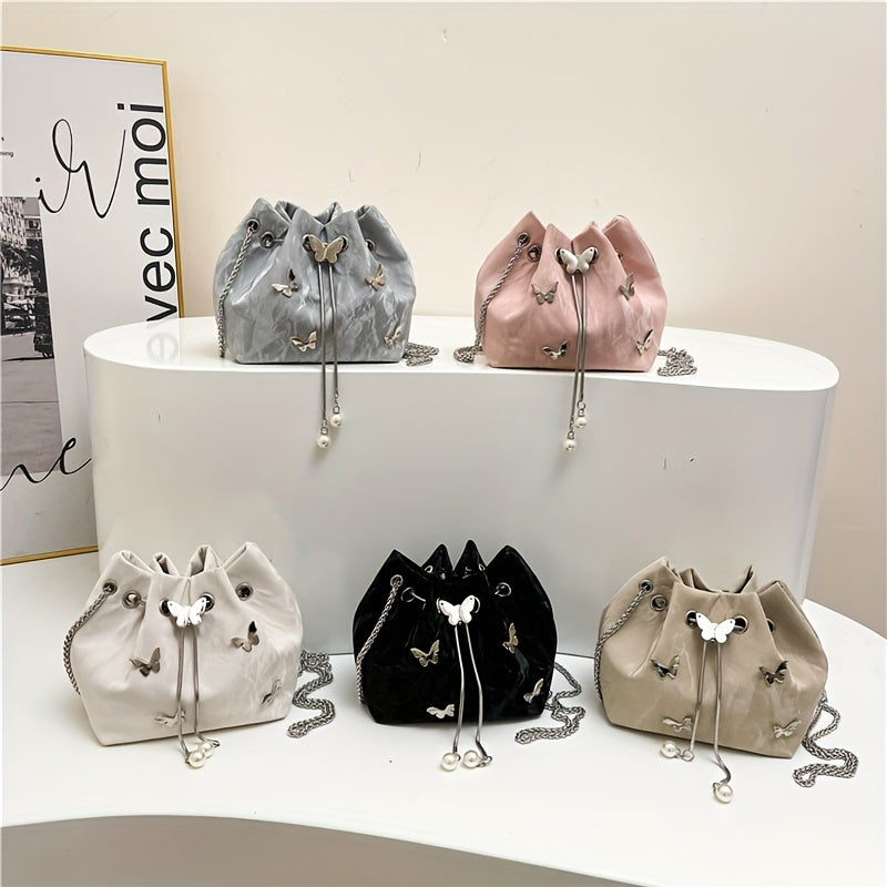 Women's Bucket Bag with Drawstring Closure in Multiple Colors