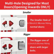 Portable Door Lock with Keychain Durable Plastic Security Latch for Travel or Home Red Blue Black