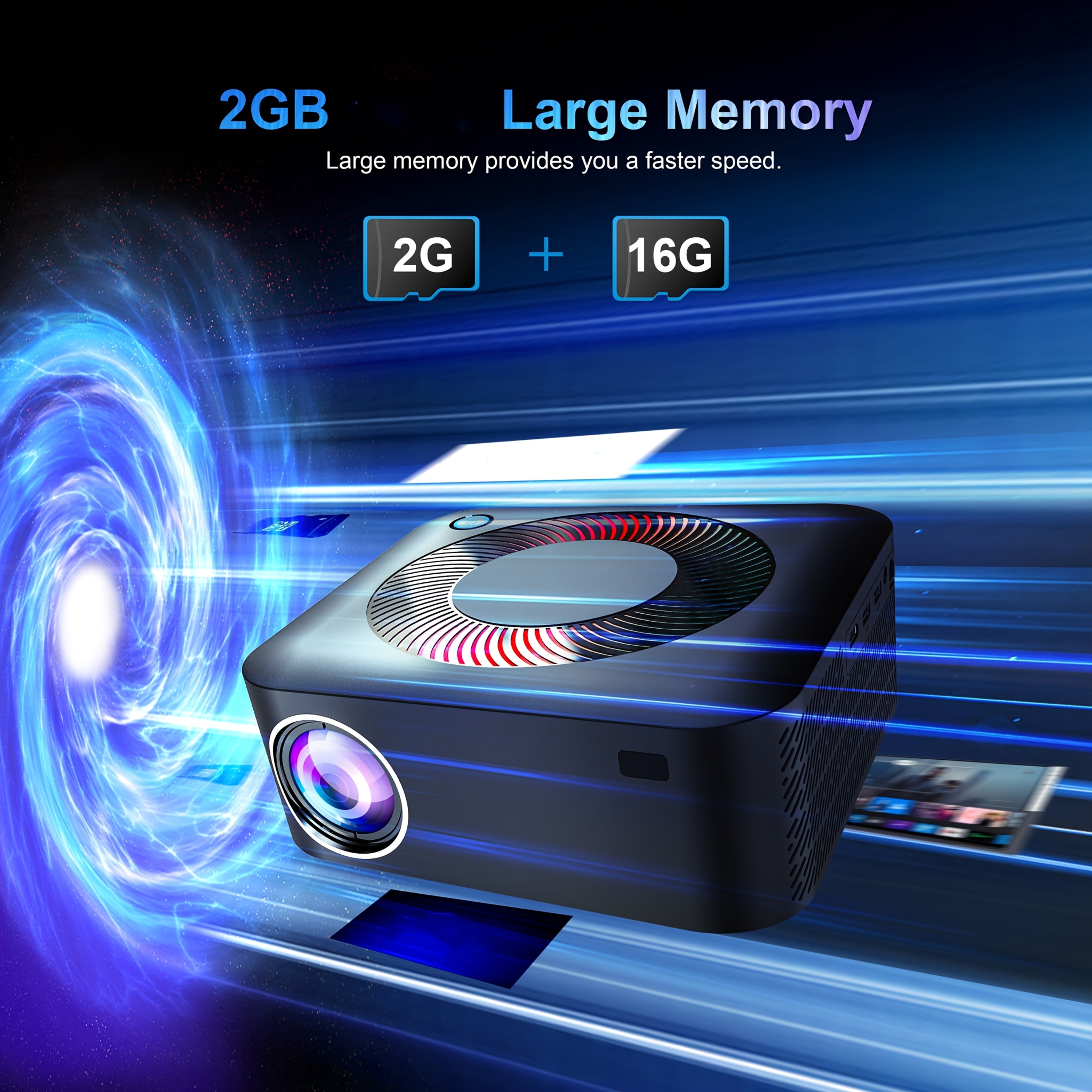 Портативный 4K HDR10+ беспроводной проектор с 1080P Full HD, Android 11