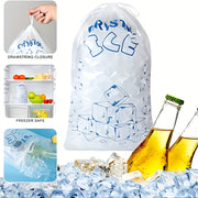 Set of 5 Reusable Crystal Ice Bags 4.54kg Leak-Proof Freezer Bags with Drawstring