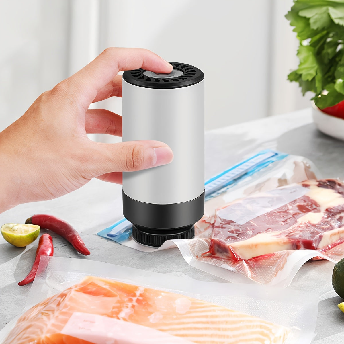 Portable Handheld Sealer with Air Pump and USB Charging for Kitchen and Outdoor Use