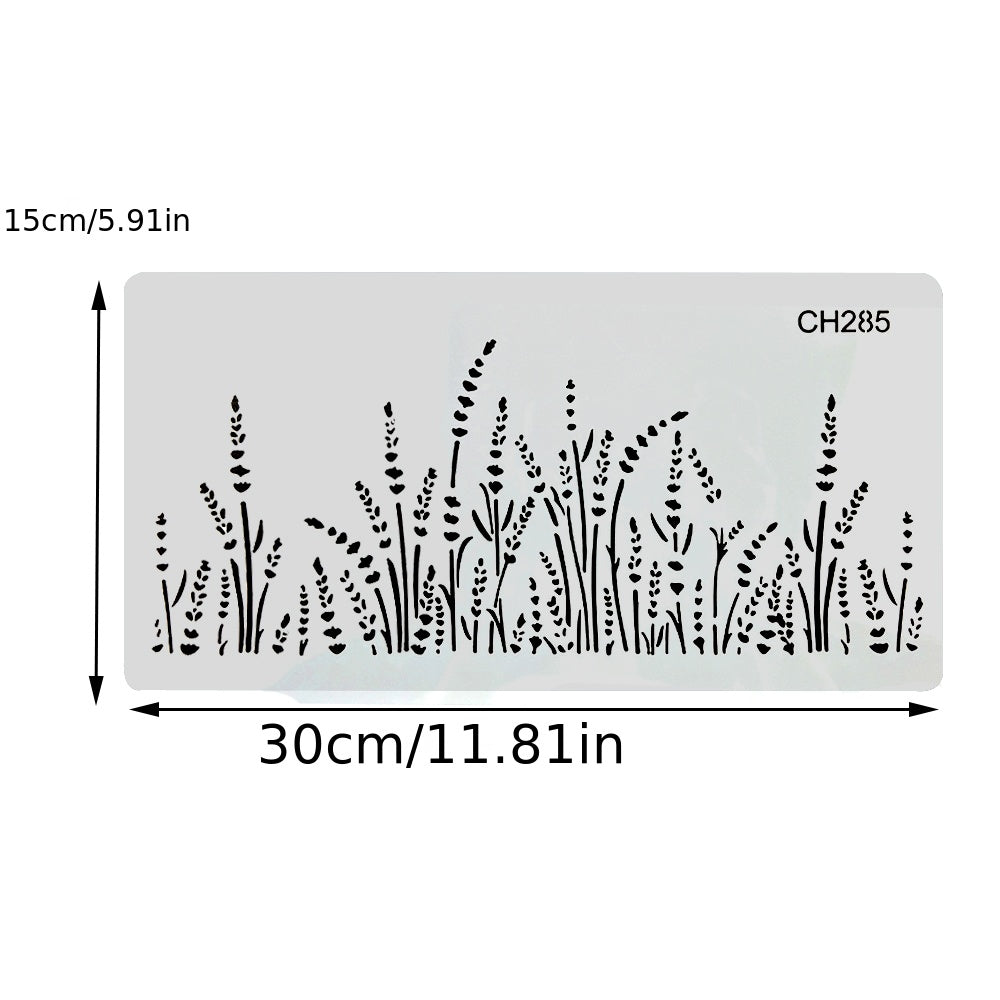 Lavender Pattern Cake Decorating Stencil Plastic Floral Design for Baking