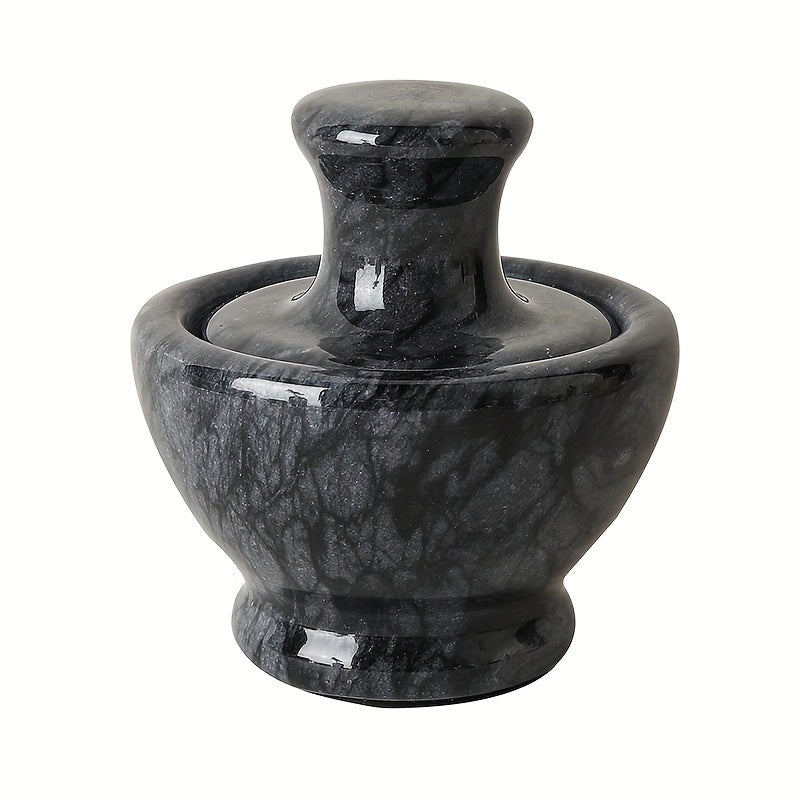 Marble Mortar and Pestle Set 9.65cm Black and White Stone for Spices Pills