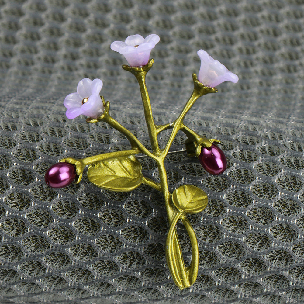 Petunia Flower Brooch Enamel Alloy Geometric Floral Jewelry Accessory