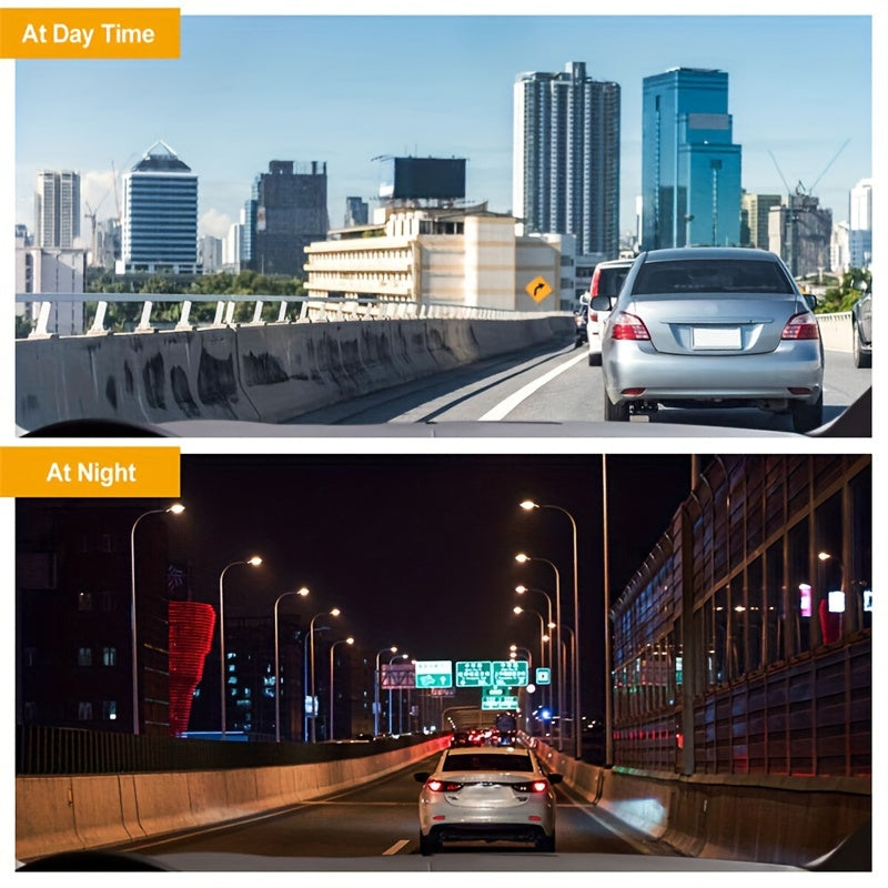 ANNJIATUU Uch kamerali avtomobil dash kamerasi, old tomoni 1080P, orqa tomoni 480P, IR tungi ko'rish, aylana yozish, keng burchakli DVR kamerasi, IPS ekran