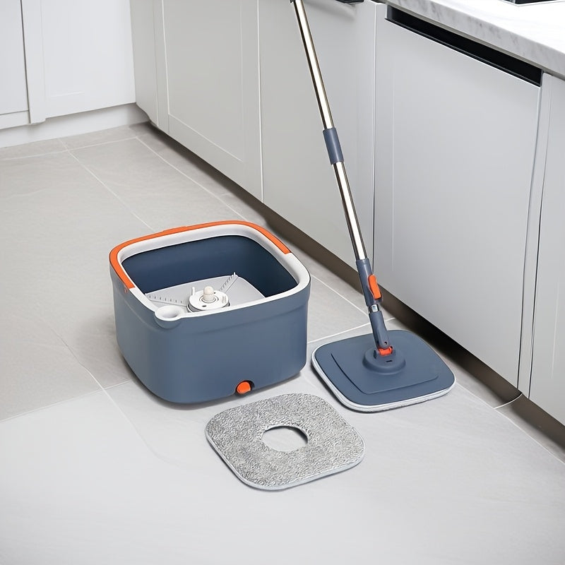 Spin Mop and Bucket Set with Dirt Chamber for Wet and Dry Cleaning