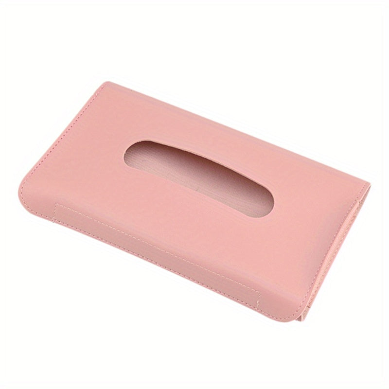 Car Interior PU Leather Tissue Box Holder Dark Blue Pink Black