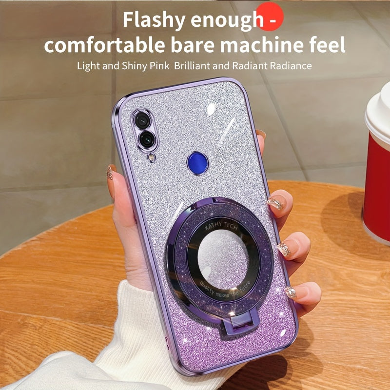 Glitter Magnetic Suction Phone Case for Redmi Note Series TPU Drop Proof
