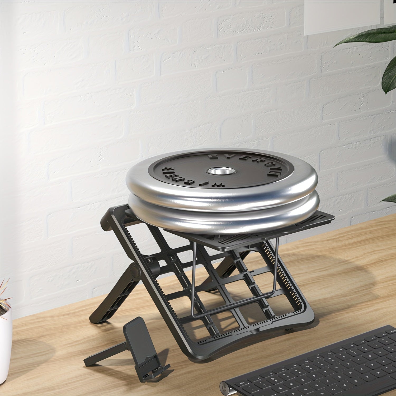 Регулируемая подставка для ноутбуков 43,94 см с держателем для телефона, эргономичная, из ABS и металлической рамы