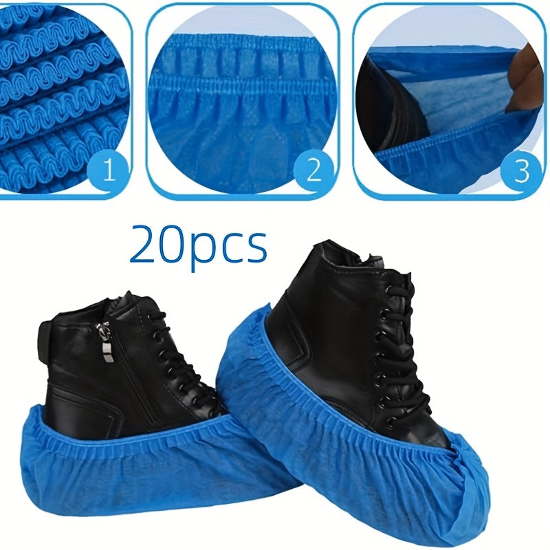 Disposable Shoe Covers Thick Non-Woven Fabric Indoor Outdoor Pack of 20-80
