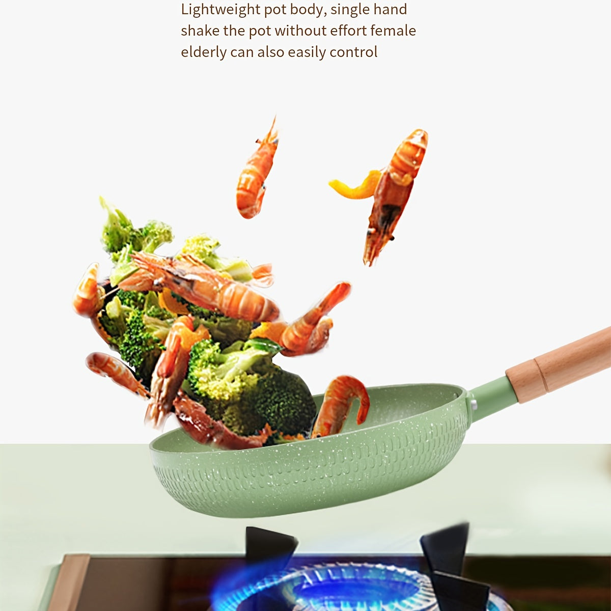 Yashil Maifan toshi qozoni 24cm yopishqoqsiz pishirish qozoni makaron, sho'rva, sut uchun