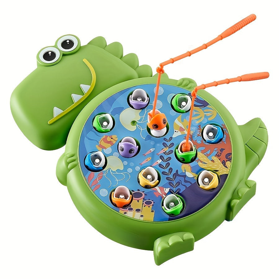 Educational Dinosaur Fishing Game Set for Kids Green Blue Interactive Toy