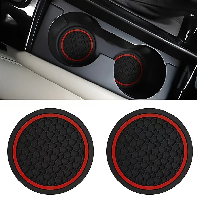 2PCS Car Coasters Honeycomb Pattern Non-slip Dustproof Drink Holder Protector