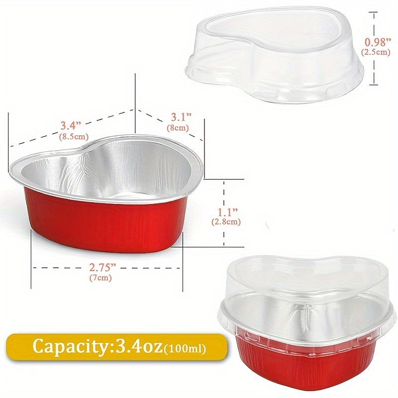 Heart Shaped Mini Loaf Pan with Lid for Baking, Small Cake Mold, Air Fryer Compatible