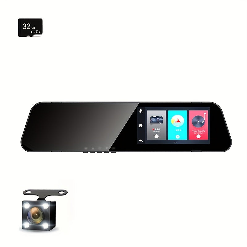 High-Definition Car Dash Camera with 1080P Front and 480P Rear Dual Cameras 4.3-Inch Screen Night Vision Wide-Angle