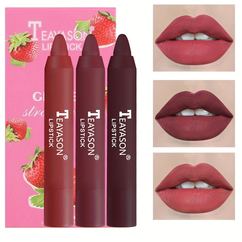 Women Lipstick Set 3pcs Matte Longwear Lipstick Colors